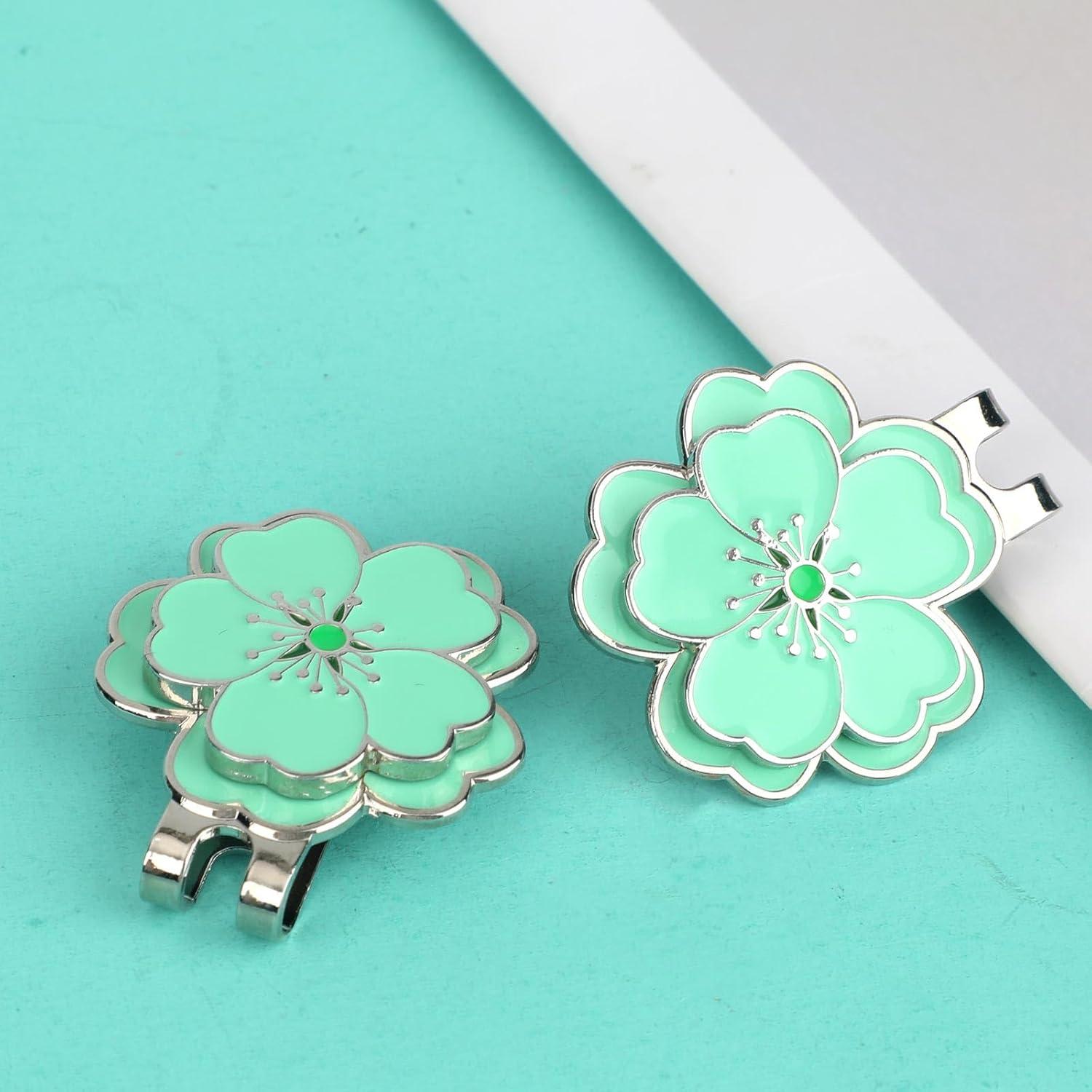 Juego de 2 marcadores de golf magnéticos Lasuroa verde