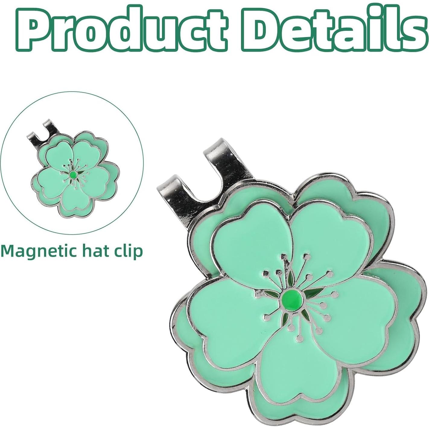 Juego de 2 marcadores de golf magnéticos Lasuroa verde