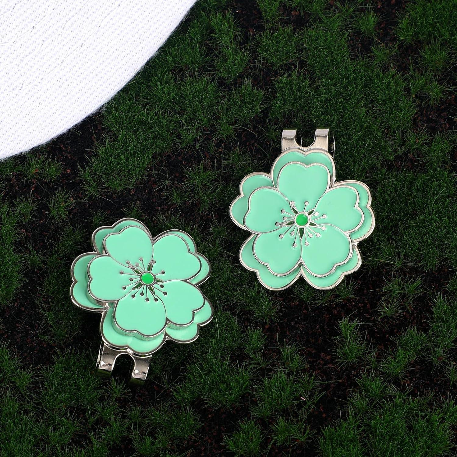 Juego de 2 marcadores de golf magnéticos Lasuroa verde