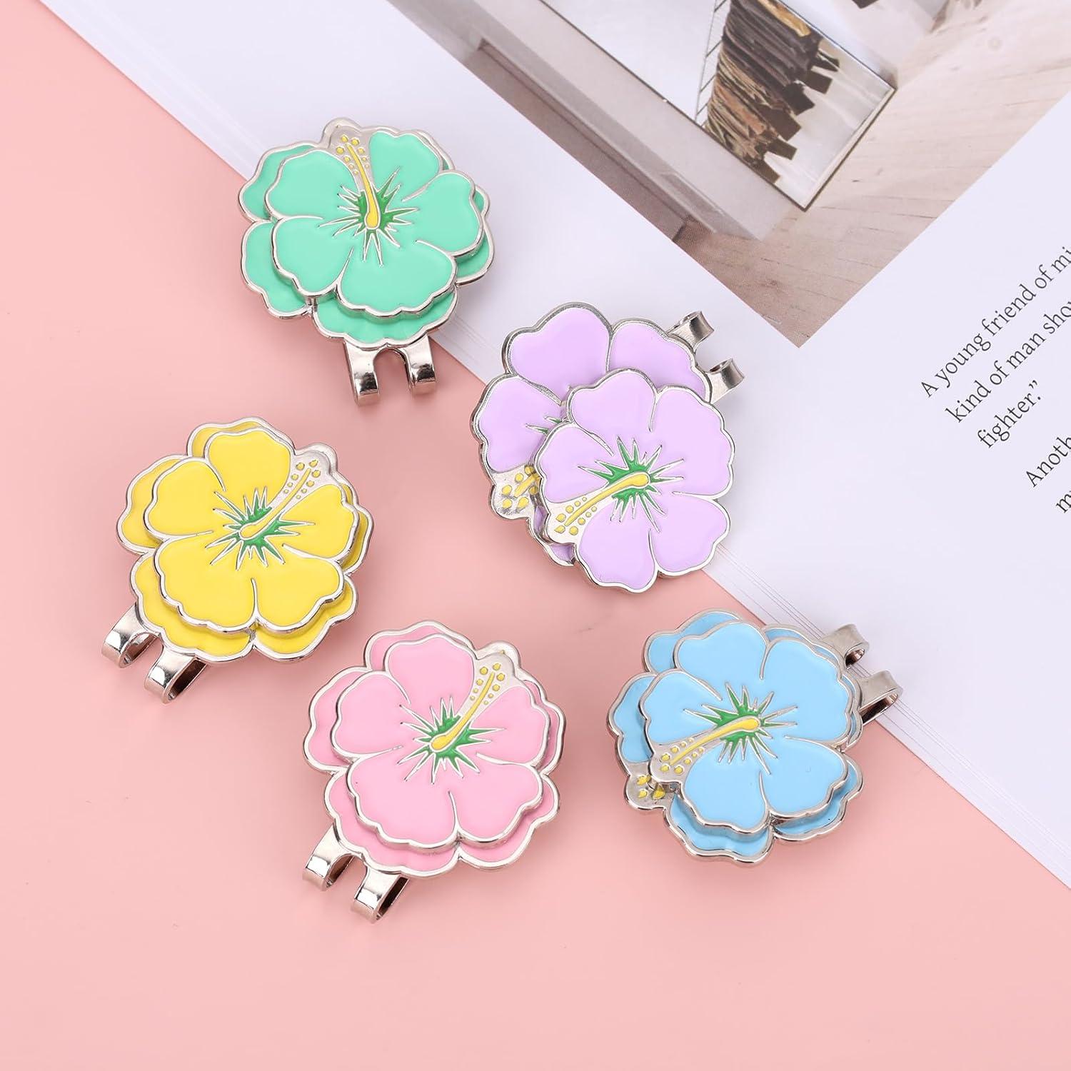 5 Marcadores de Pelotas de Golf Magnéticos Lasuroa Flores