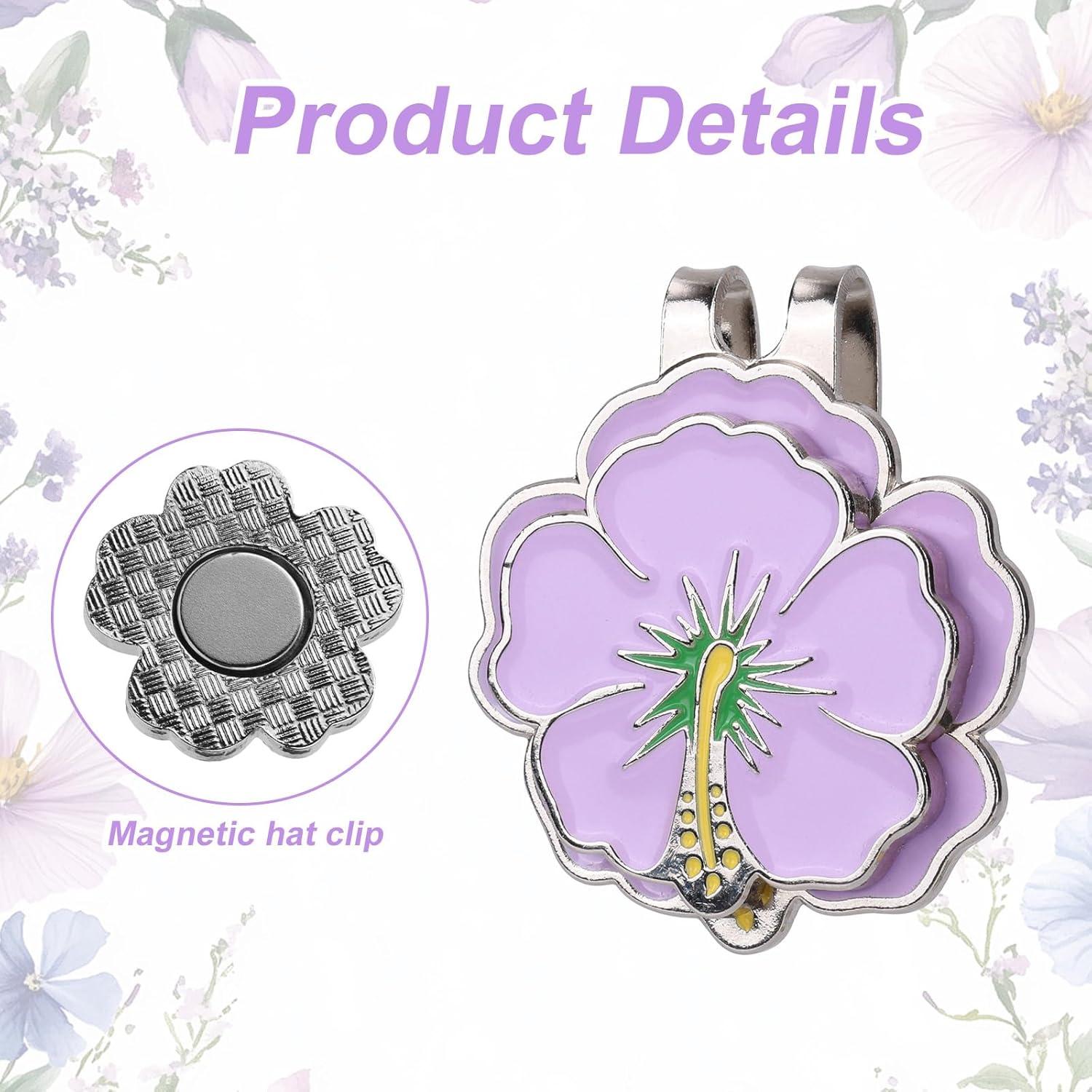 5 Marcadores de Pelotas de Golf Magnéticos Lasuroa Flores