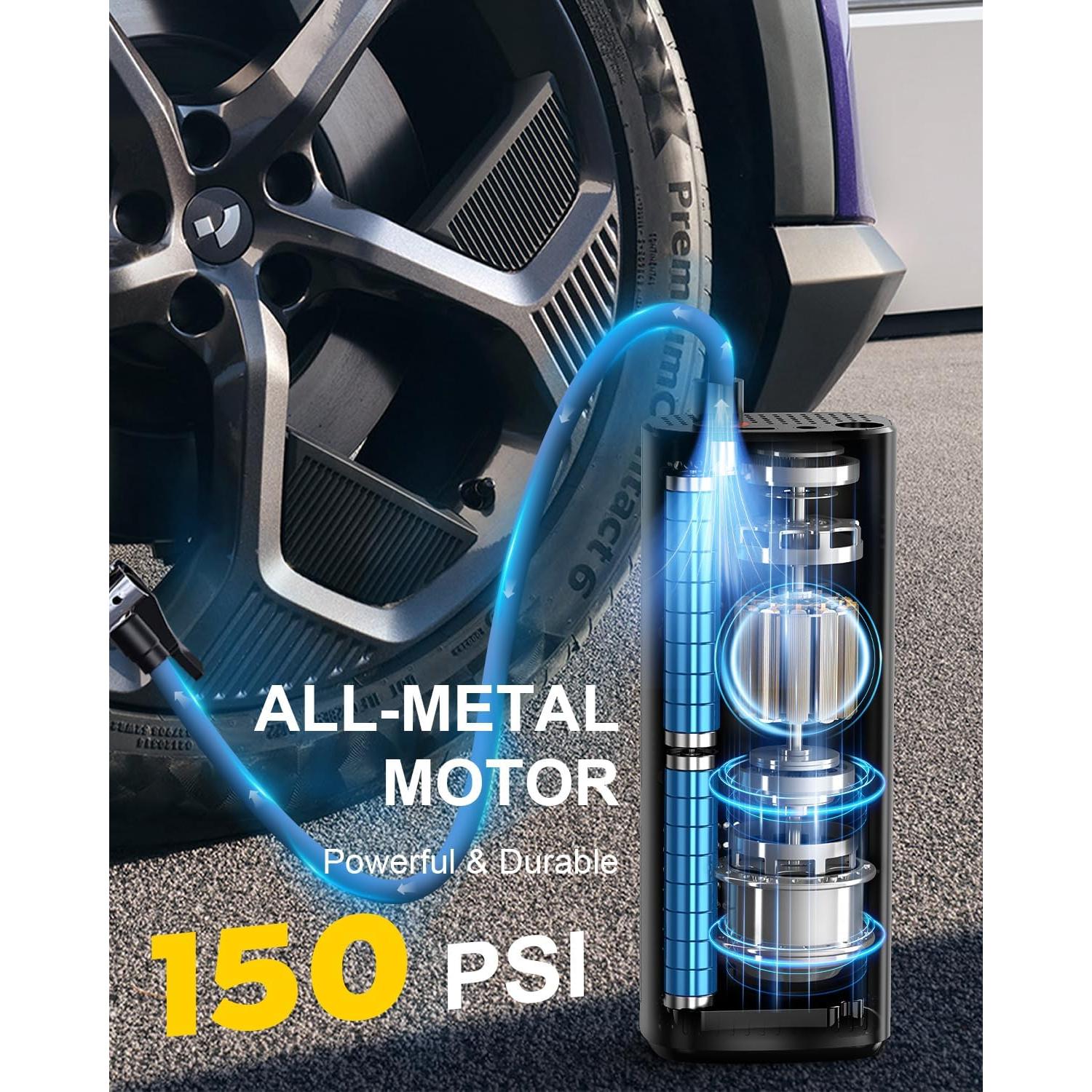 Compresor de Aire Portátil OMS RANK YF-158 150 PSI Batería Recargable