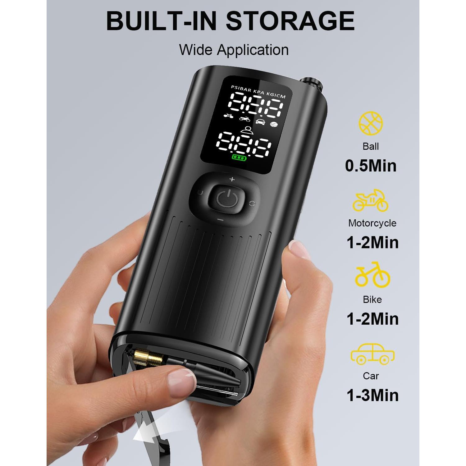 Compresor de Aire Portátil OMS RANK YF-158 150 PSI Batería Recargable