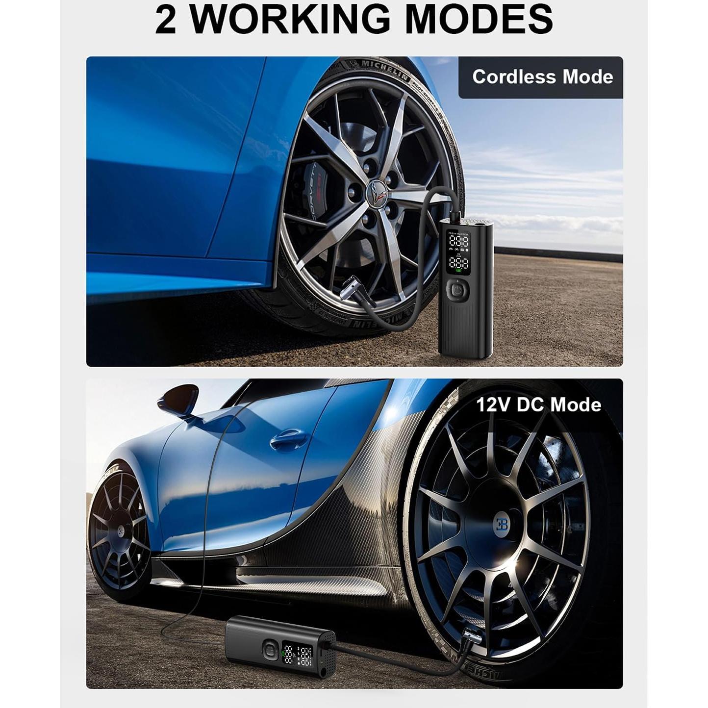 Compresor de Aire Portátil OMS RANK YF-158 150 PSI Batería Recargable