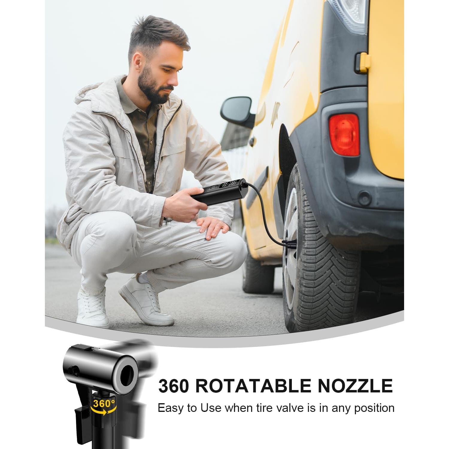 Compresor de Aire Portátil OMS RANK YF-158 150 PSI Batería Recargable