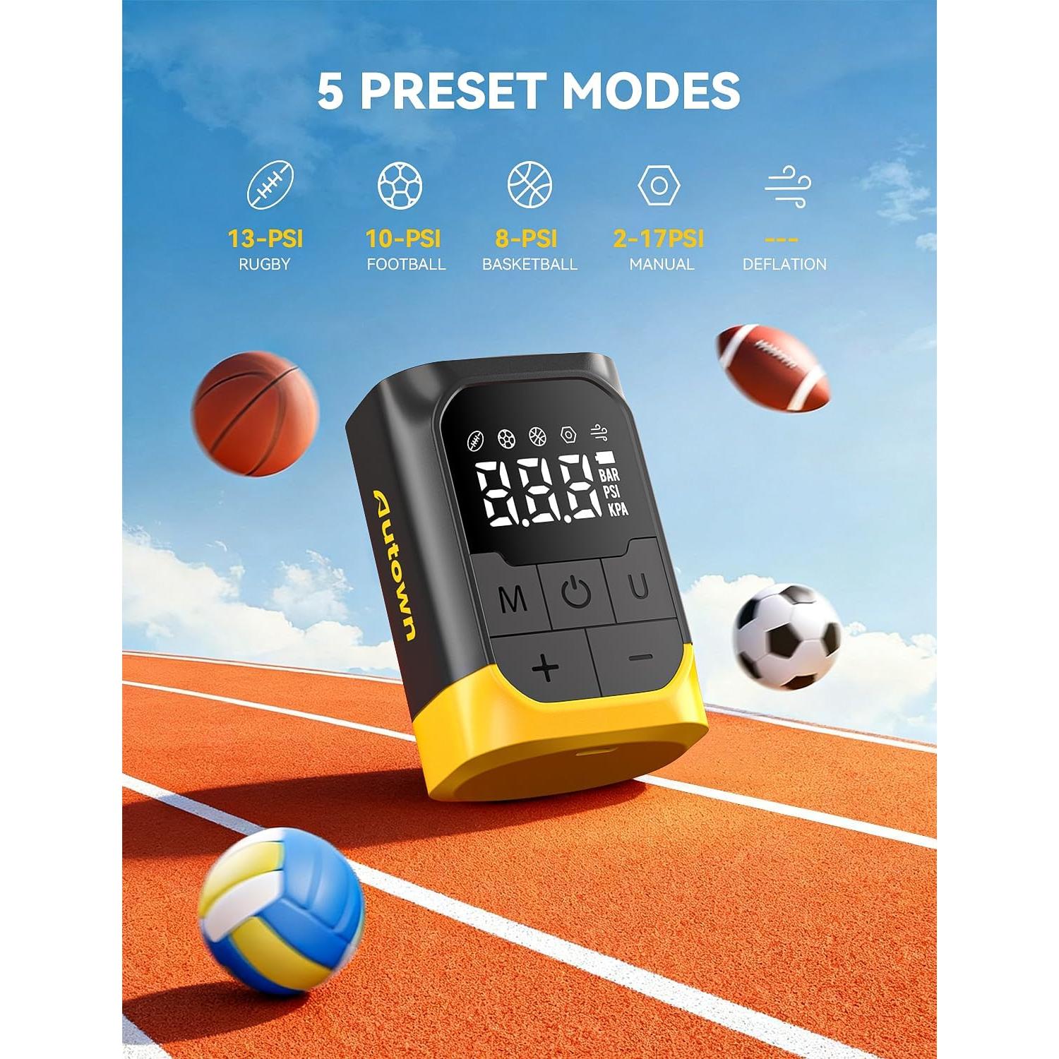 Bomba Eléctrica para Pelotas AUTOWN MJ.BAL101YW 17 PSI