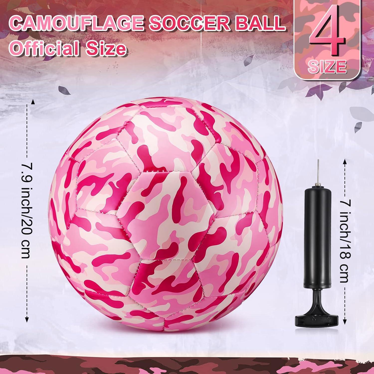 Balón de Fútbol Camuflaje Rosa Libima Tamaño 4 con Bomba