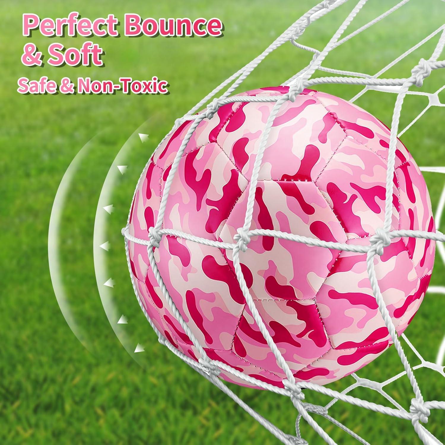 Balón de Fútbol Camuflaje Rosa Libima Tamaño 4 con Bomba