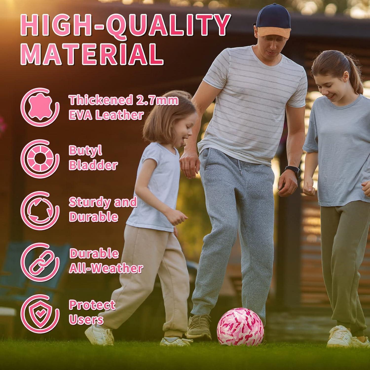 Balón de Fútbol Camuflaje Rosa Libima Tamaño 4 con Bomba