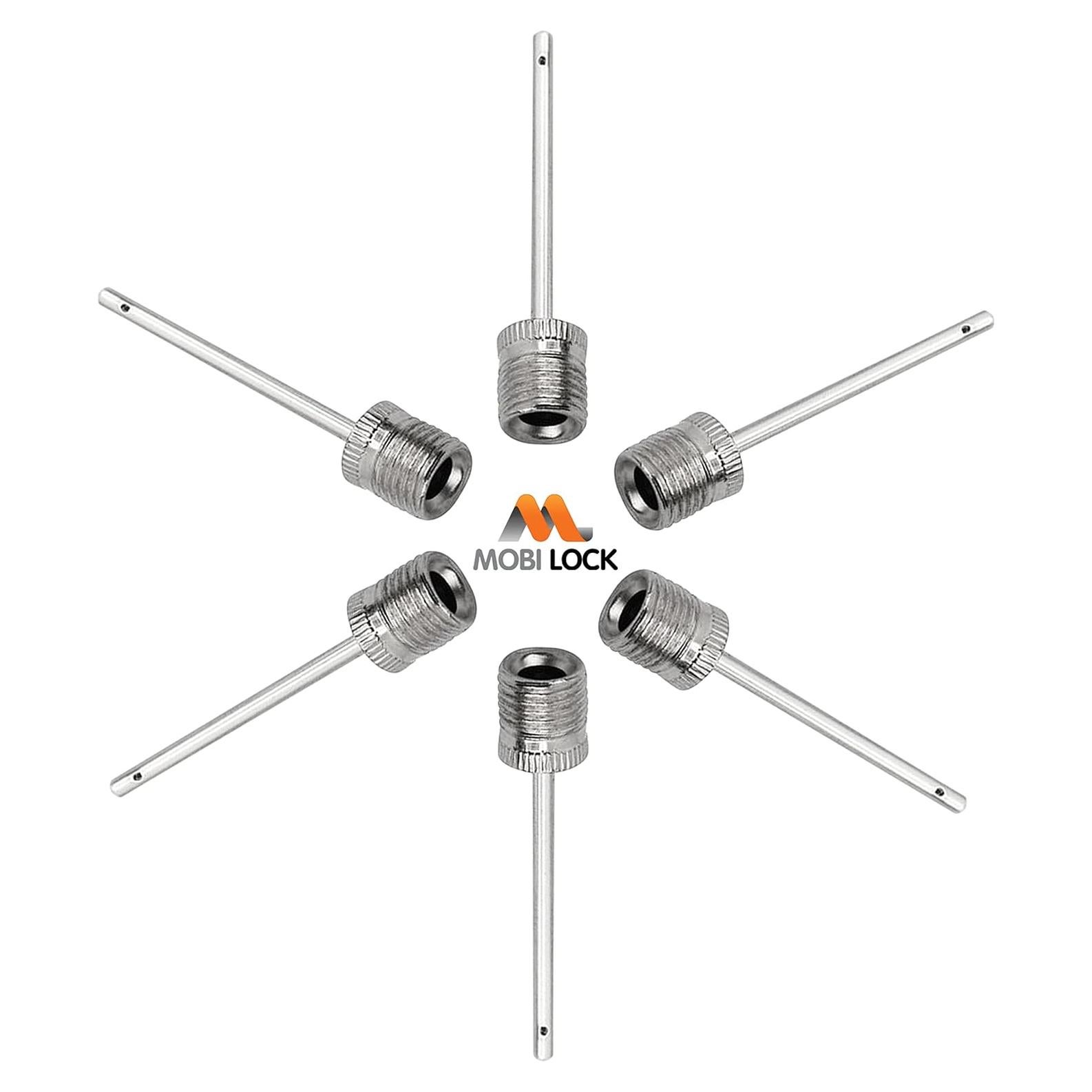 Mobi Lock Agujas de Inflación para Balones - 6 Pcs Acero Inoxidable