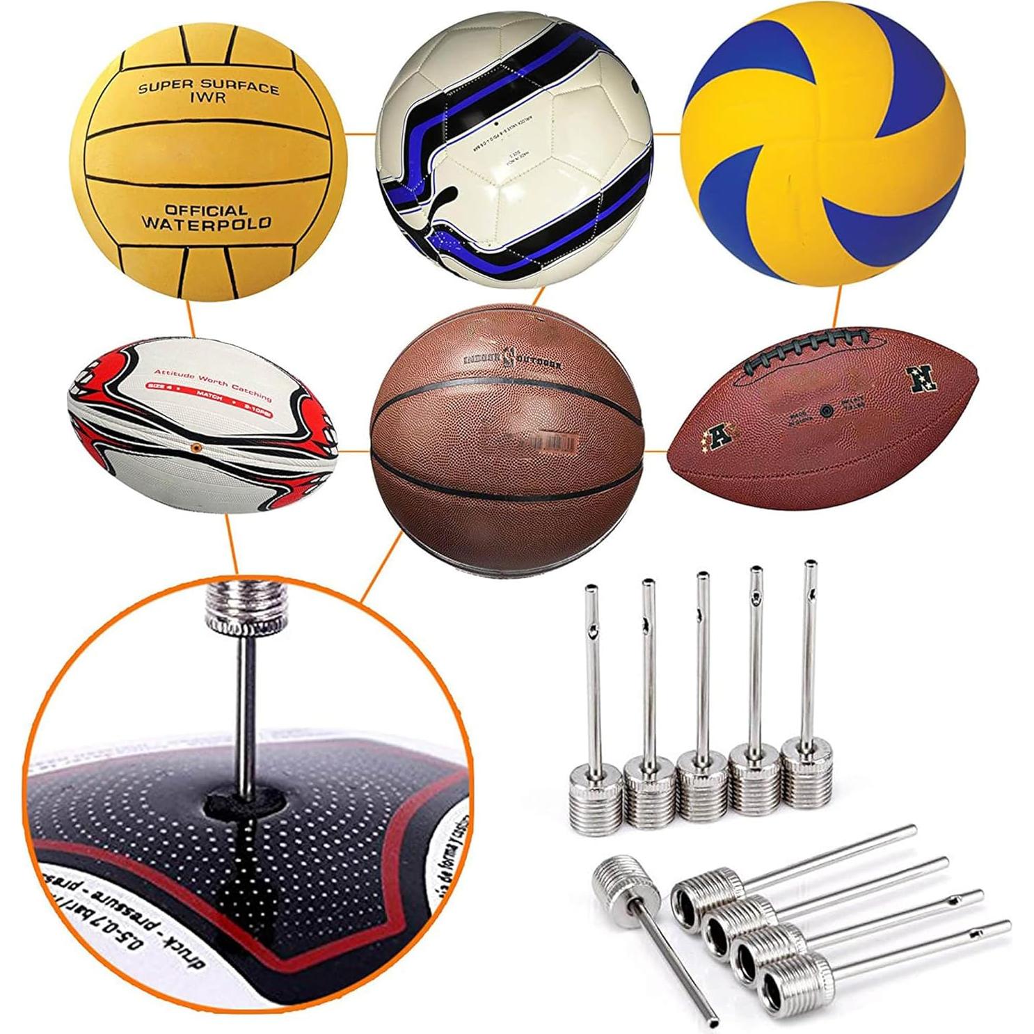 Mobi Lock Agujas de Inflación para Balones - 6 Pcs Acero Inoxidable