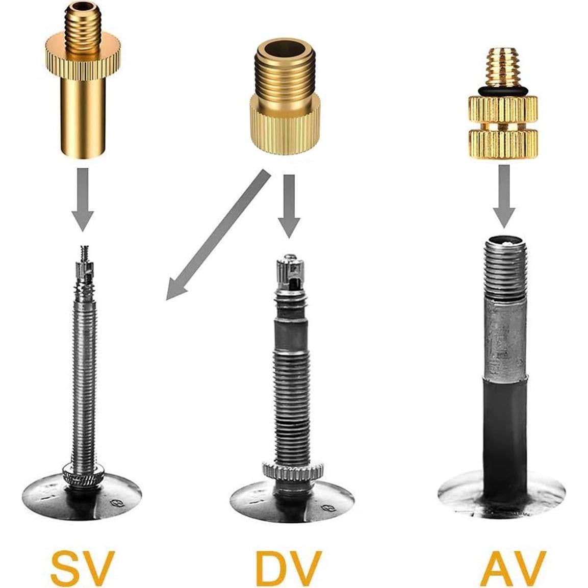 Juego de Adaptadores de Válvula de Bicicleta HDNNC 10 Piezas