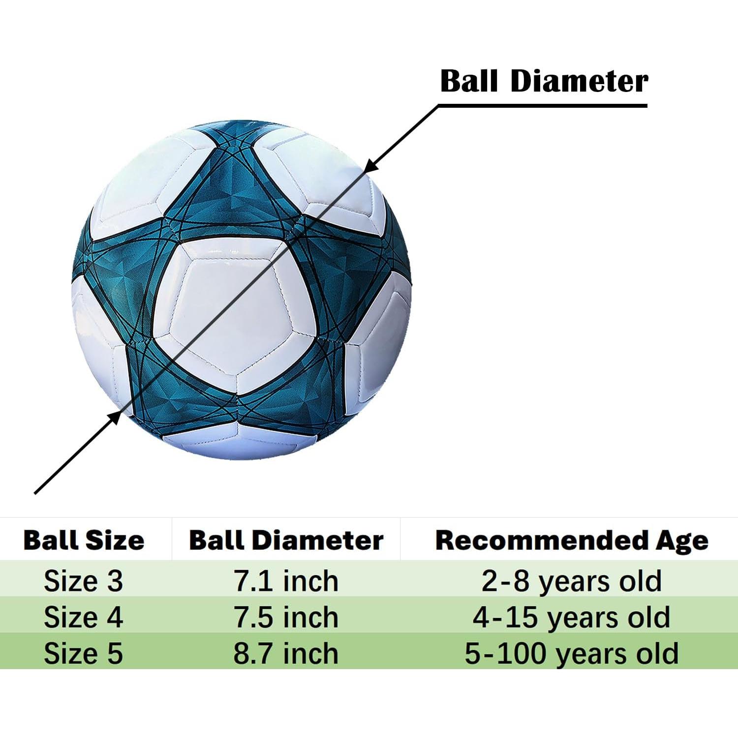 Balón de Fútbol Tamaño 3 AYANICA PU Suave para Entrenamiento