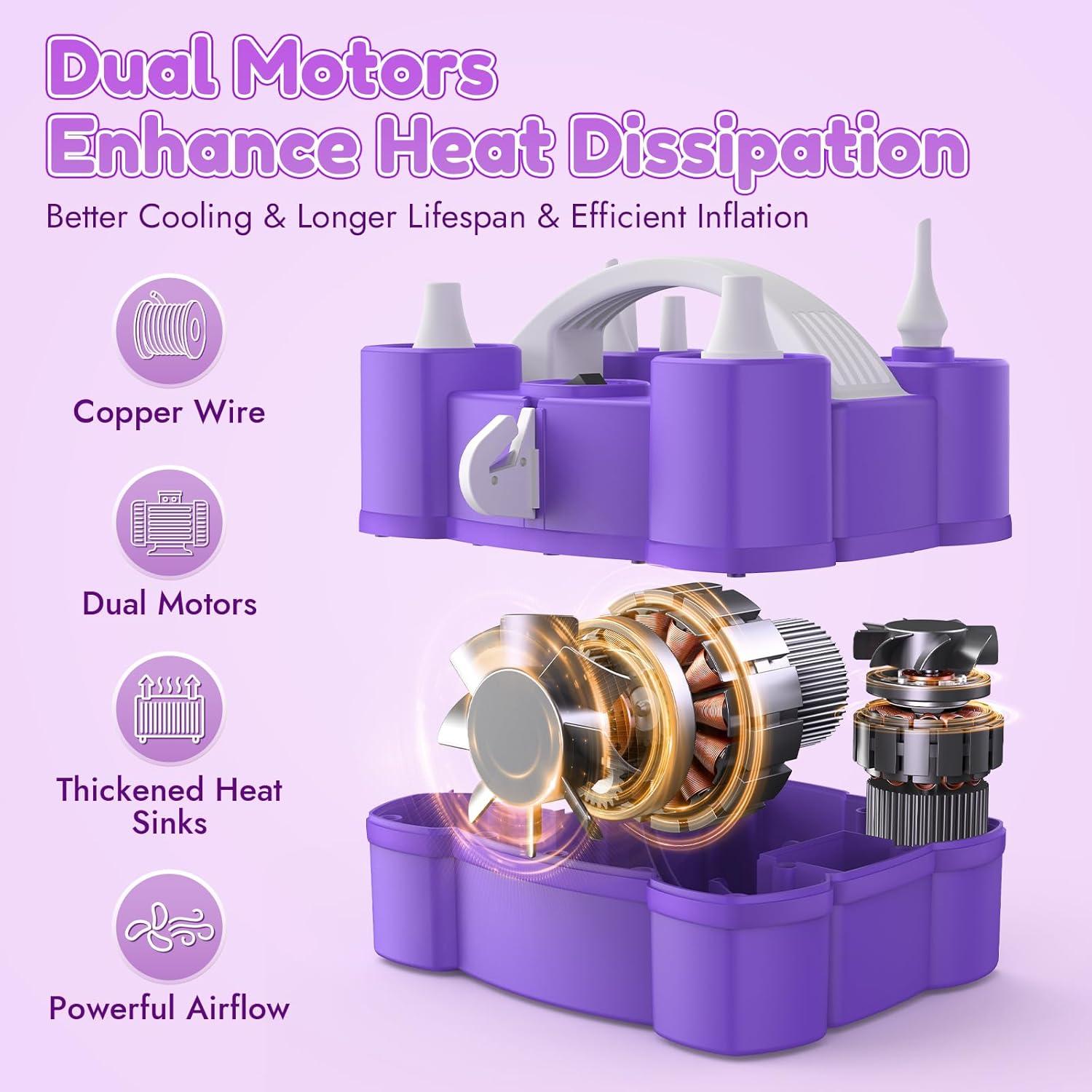 Bomba de aire eléctrica 4 en 1 Keaibuding para globos y pelotas