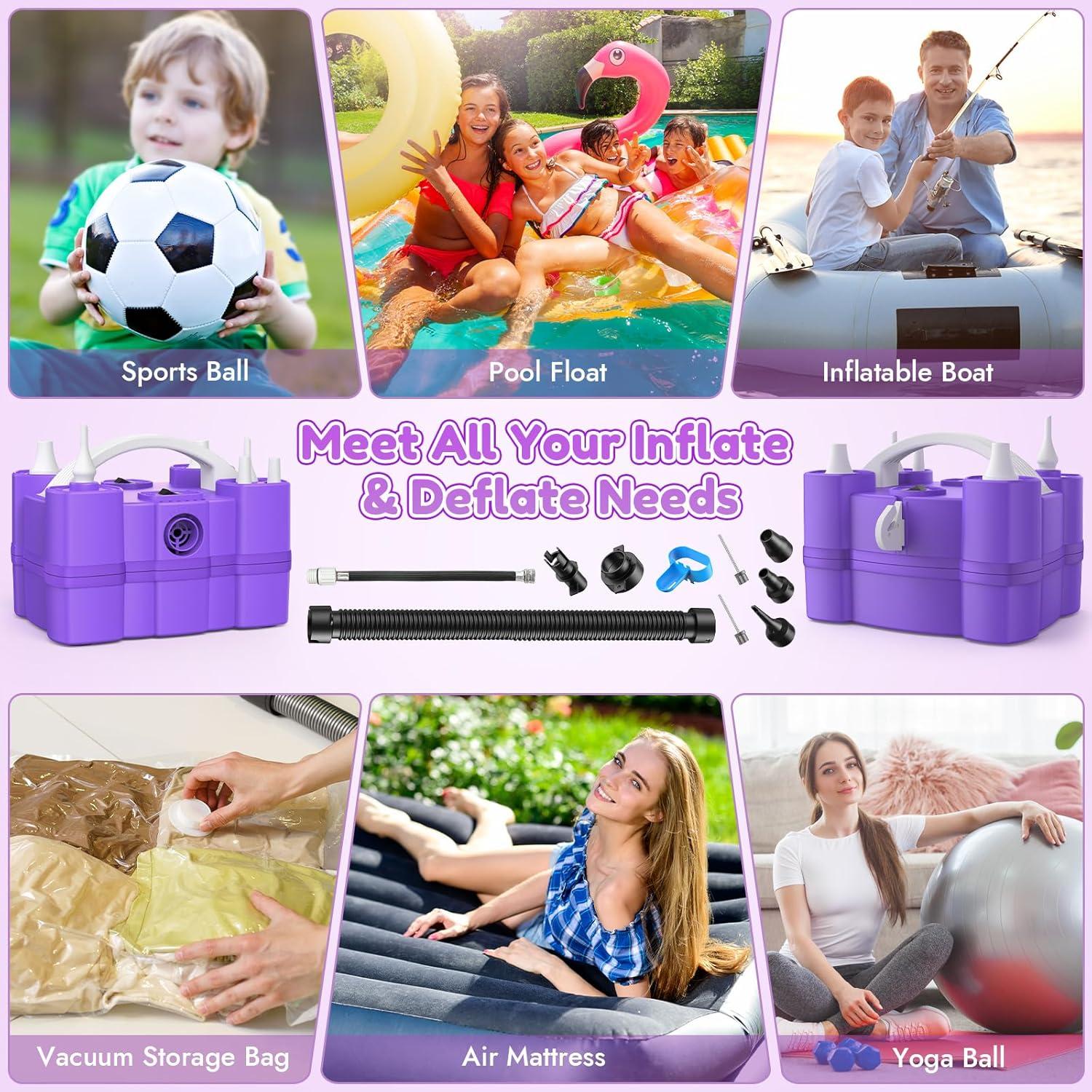 Bomba de aire eléctrica 4 en 1 Keaibuding para globos y pelotas