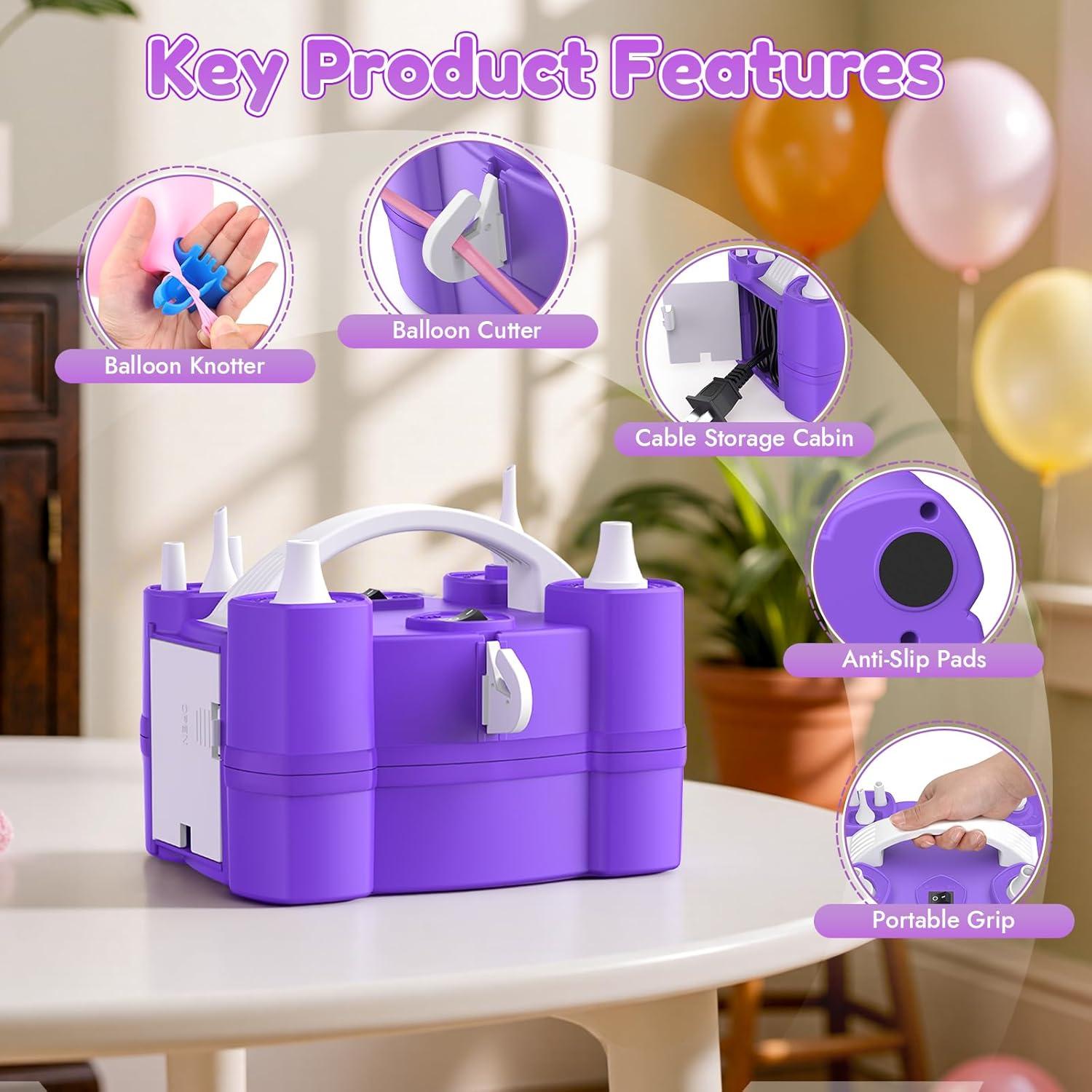 Bomba de aire eléctrica 4 en 1 Keaibuding para globos y pelotas