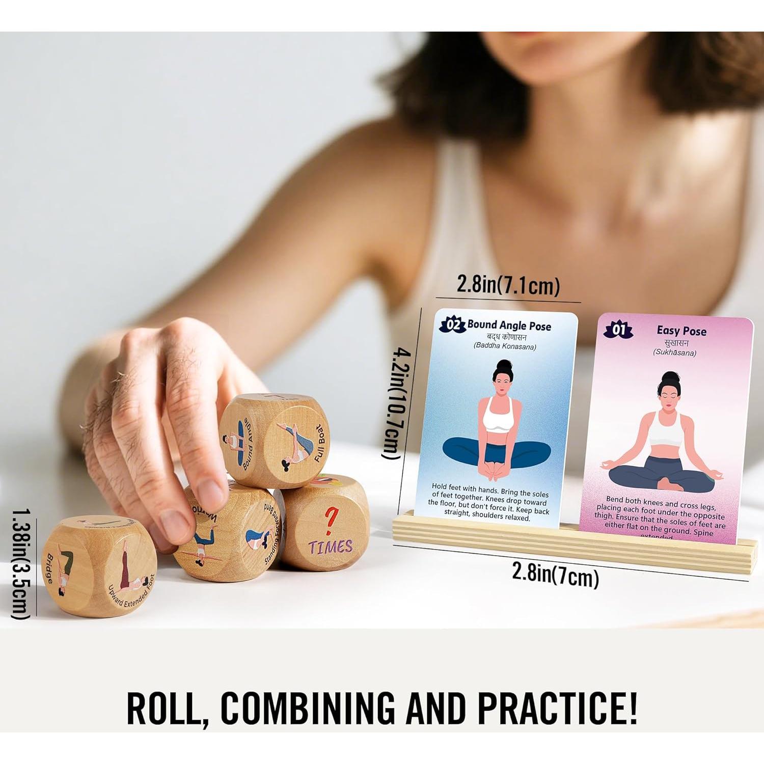 Tarjetas de Yoga para Principiantes Homotte - 24 Posturas y Dados