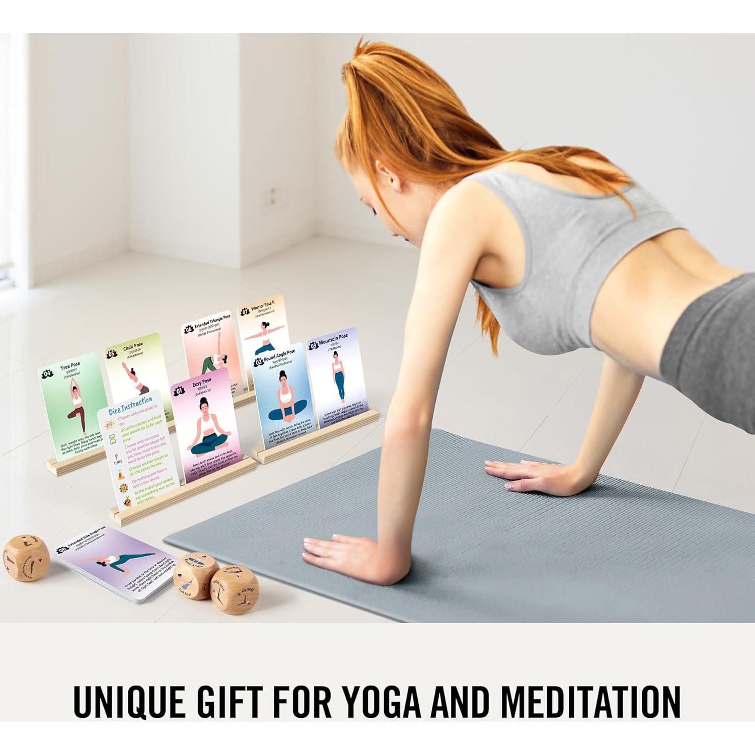 Tarjetas de Yoga para Principiantes Homotte - 24 Posturas y Dados