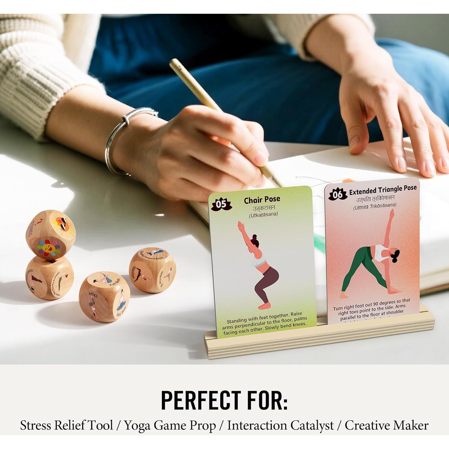 Tarjetas de Yoga para Principiantes Homotte - 24 Posturas y Dados