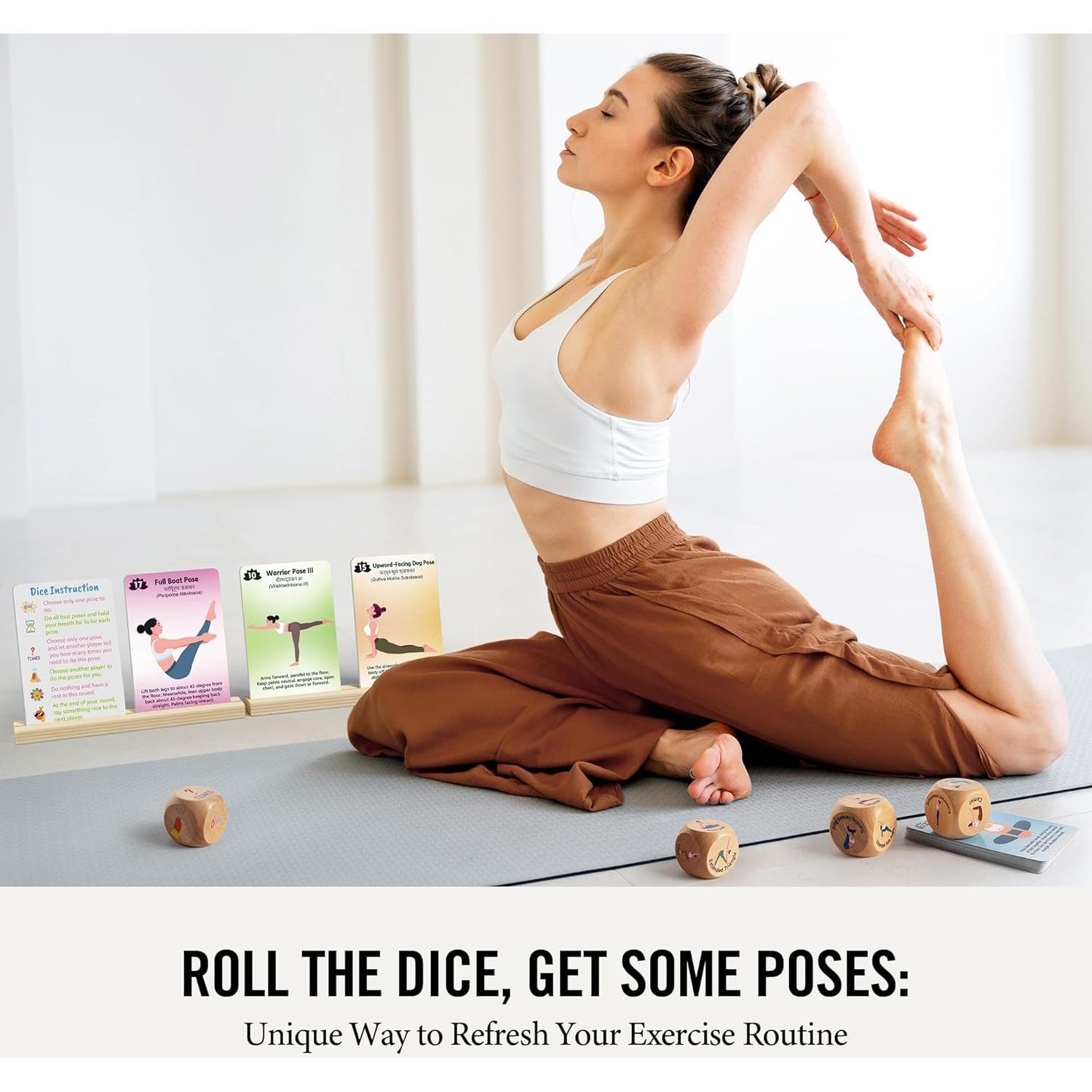 Tarjetas de Yoga para Principiantes Homotte - 24 Posturas y Dados