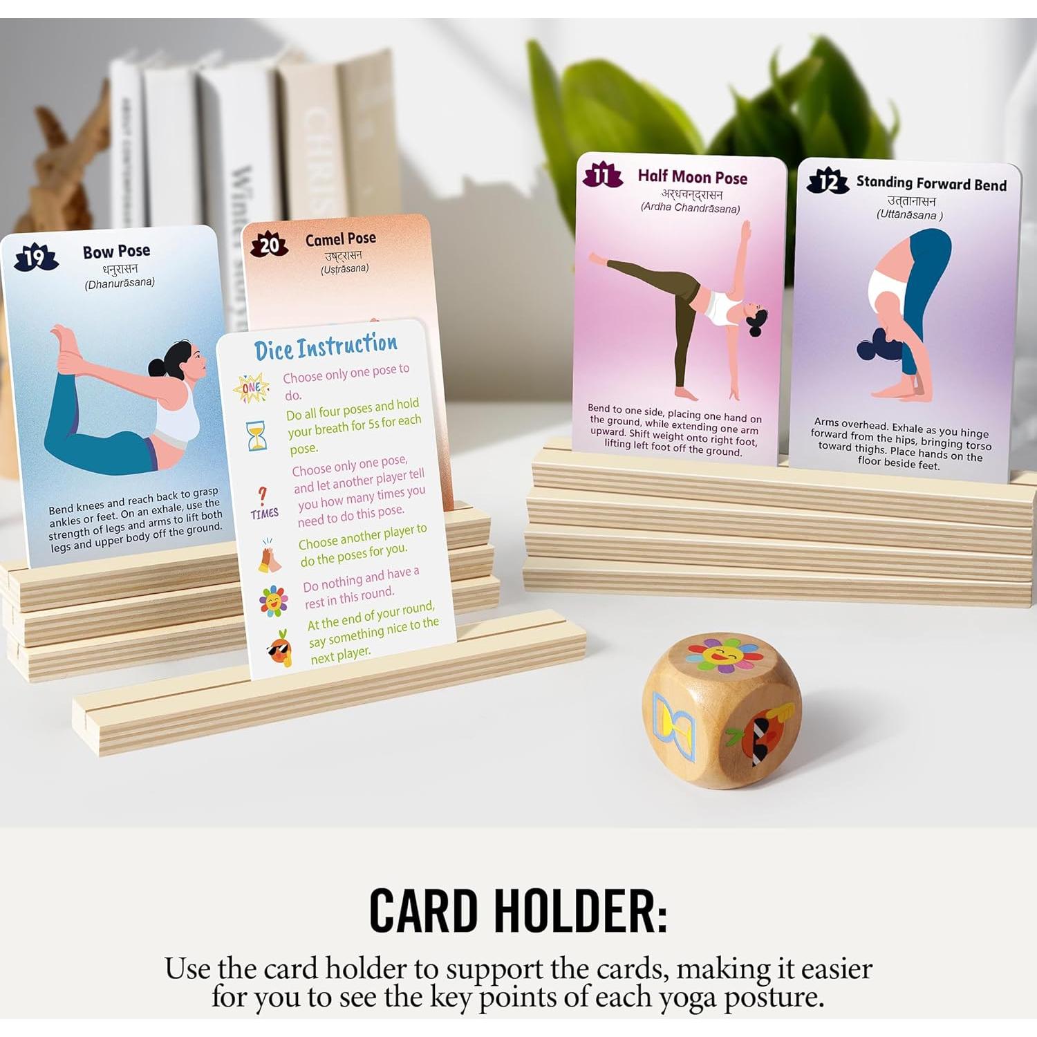 Tarjetas de Yoga para Principiantes Homotte - 24 Posturas y Dados