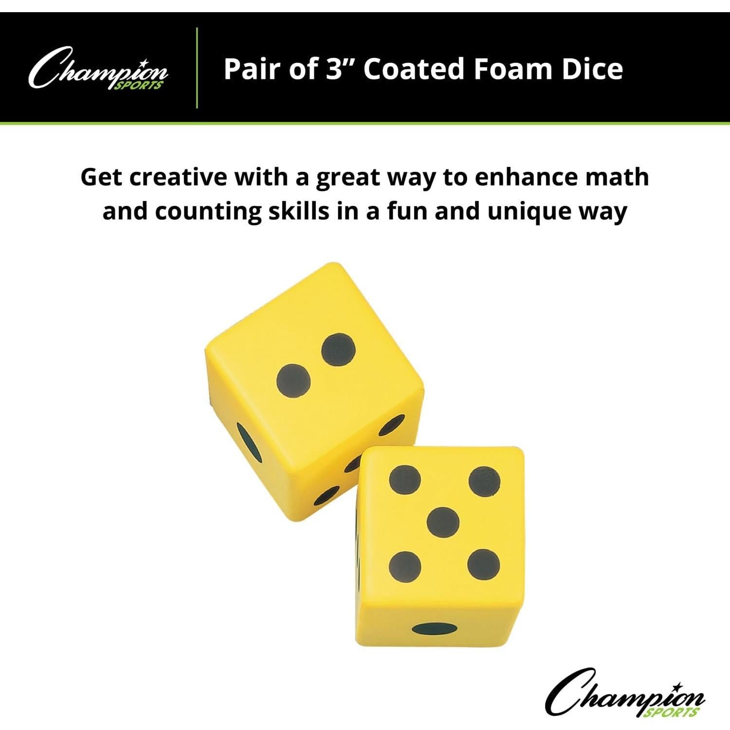 Dados de Espuma Amarillos Champion Sports 3" (Juego de 2)