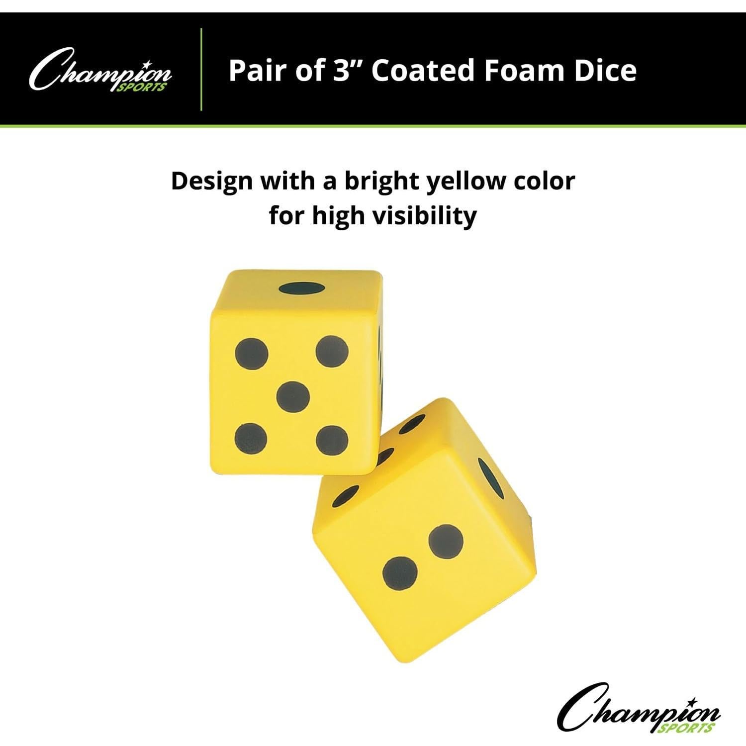 Dados de Espuma Amarillos Champion Sports 3" (Juego de 2)