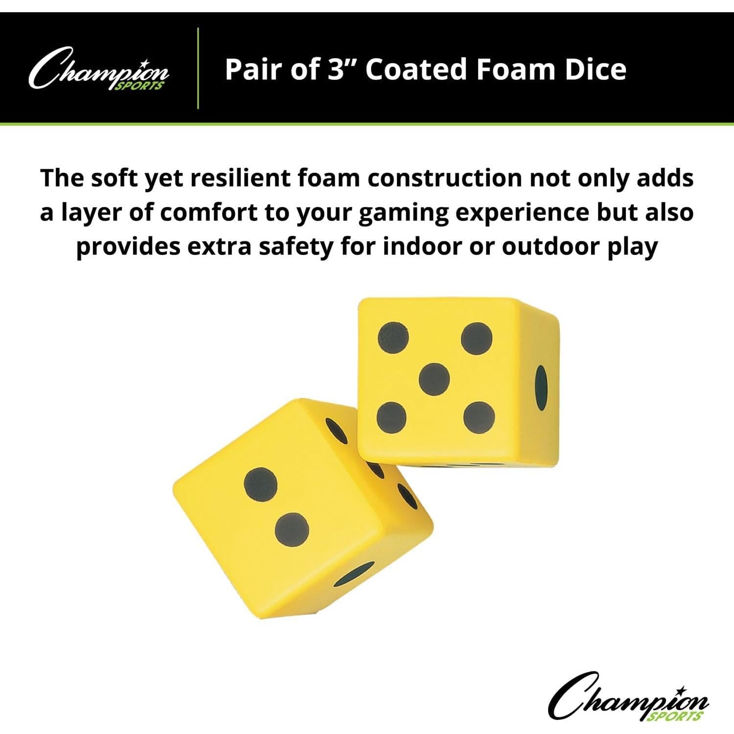 Dados de Espuma Amarillos Champion Sports 3" (Juego de 2)