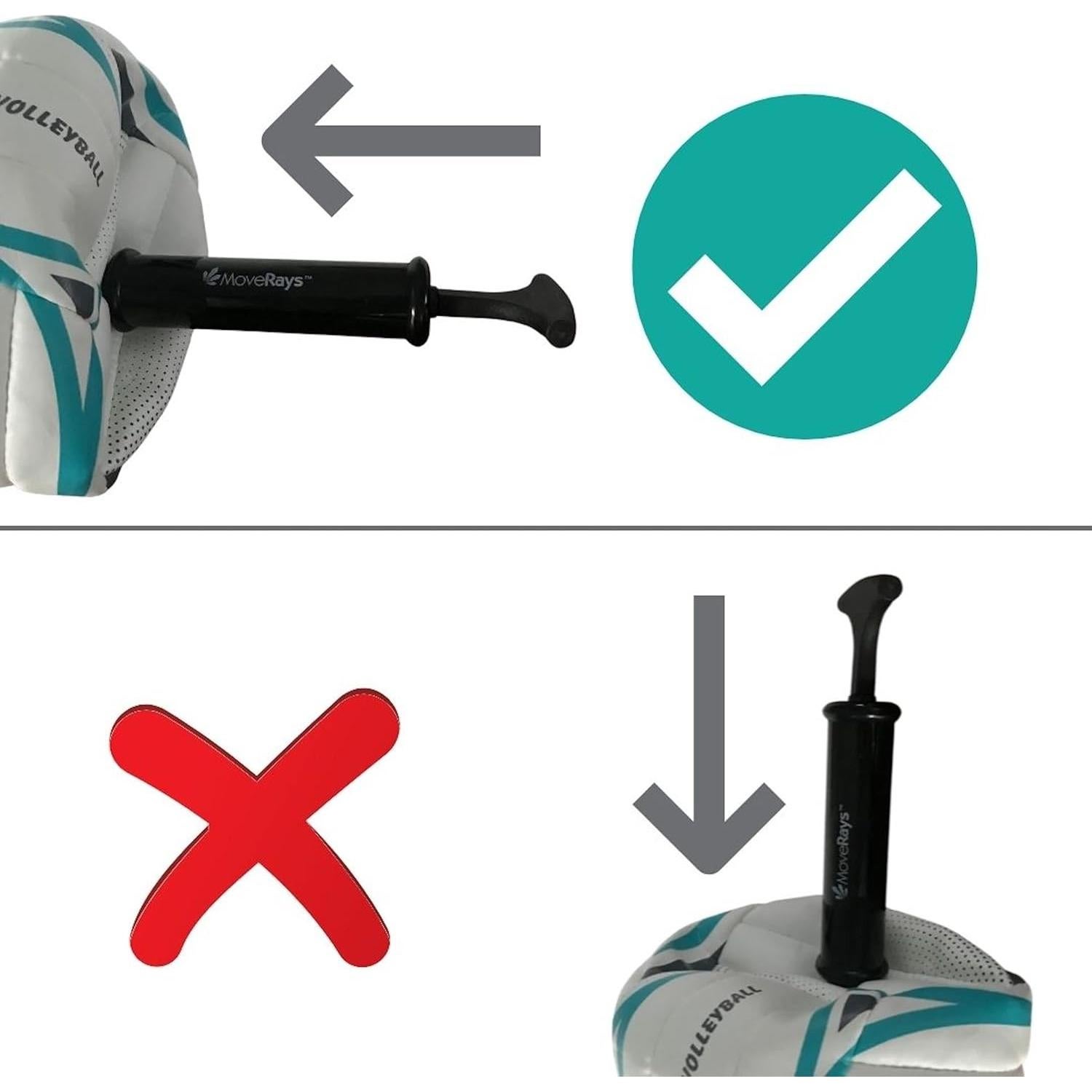 Bomba de aire manual MoveRays para pelotas 20.32 cm PVC