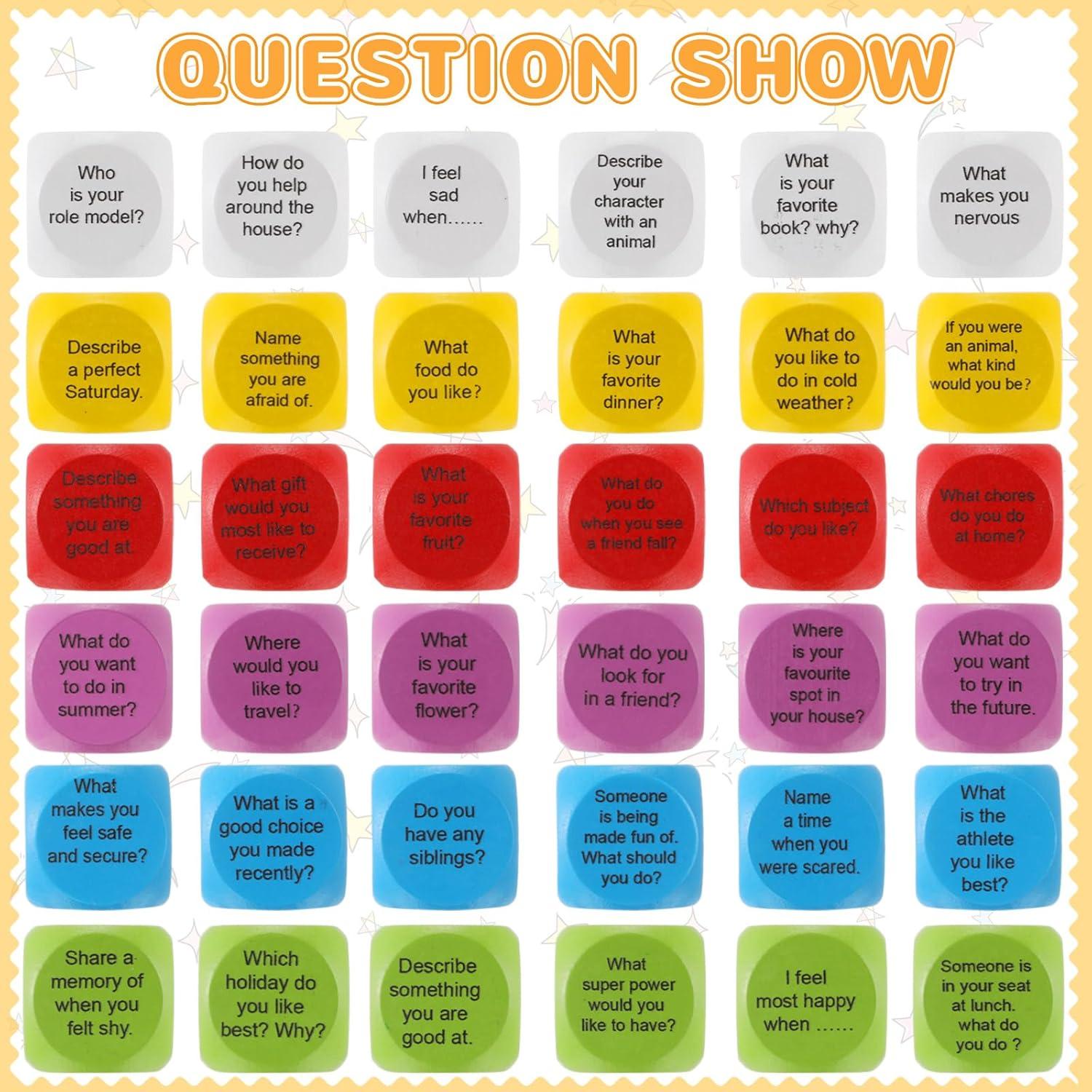 Cubos de Conversación Jenaai 12 Pcs Madera para Niños y Adultos