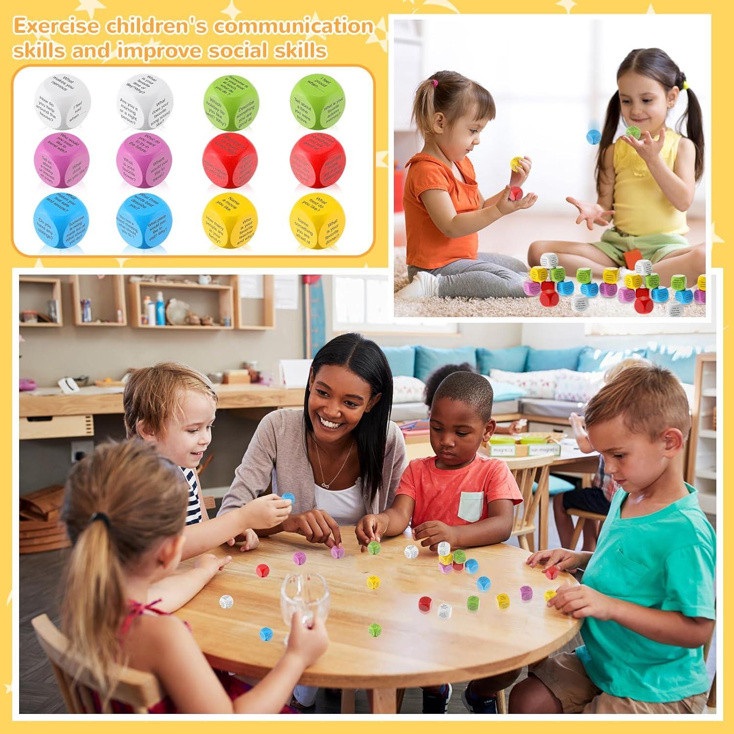 Cubos de Conversación Jenaai 12 Pcs Madera para Niños y Adultos