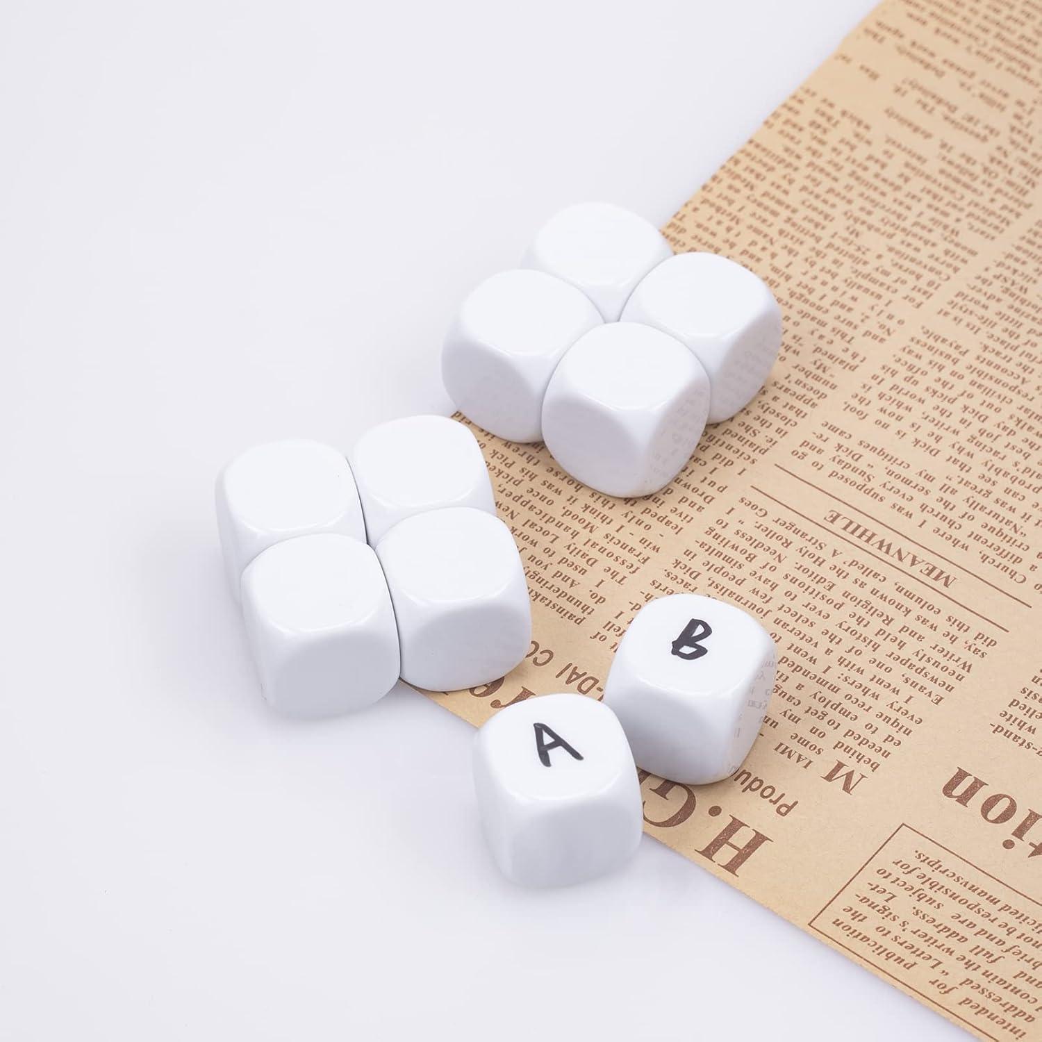 Dados Seis Caras Blancos 22mm Lianshi 10 Piezas Acrílico