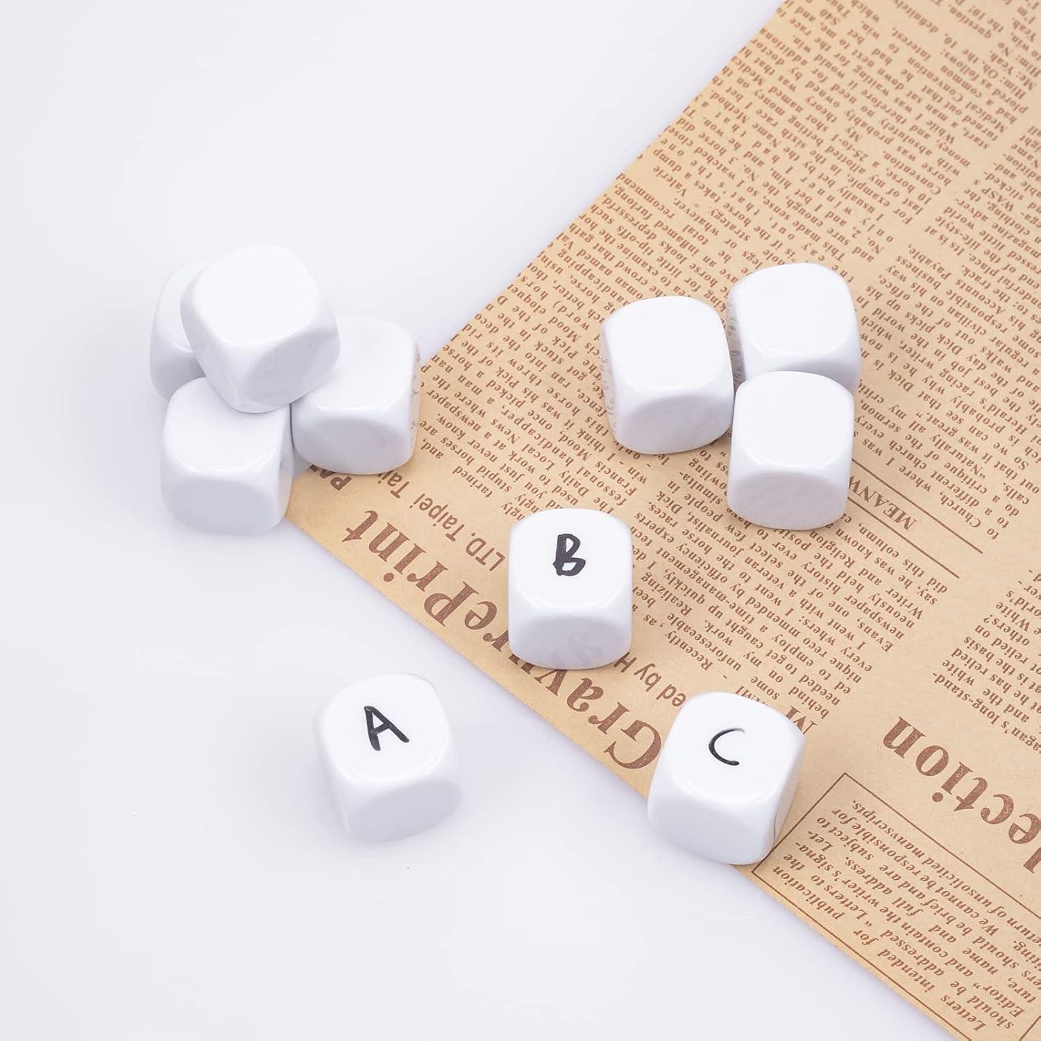 Dados Seis Caras Blancos 22mm Lianshi 10 Piezas Acrílico