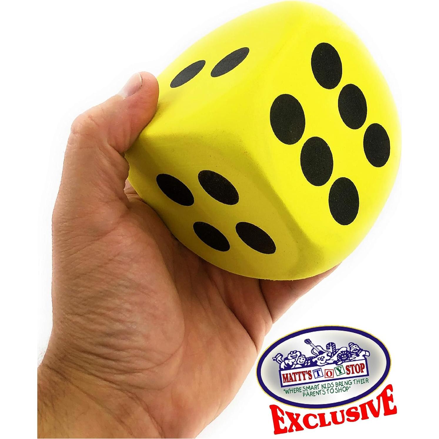 Dados de espuma EVA gigantes Matty's Toy Stop 8 cm - Paquete de 6