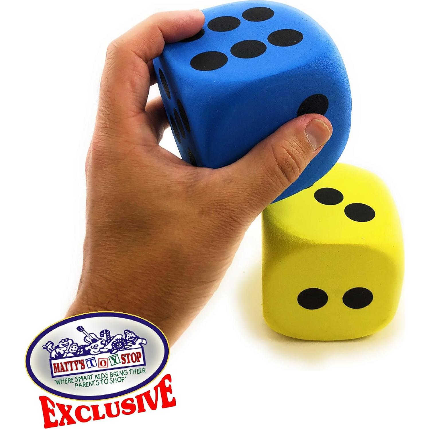 Dados de espuma EVA gigantes Matty's Toy Stop 8 cm - Paquete de 6