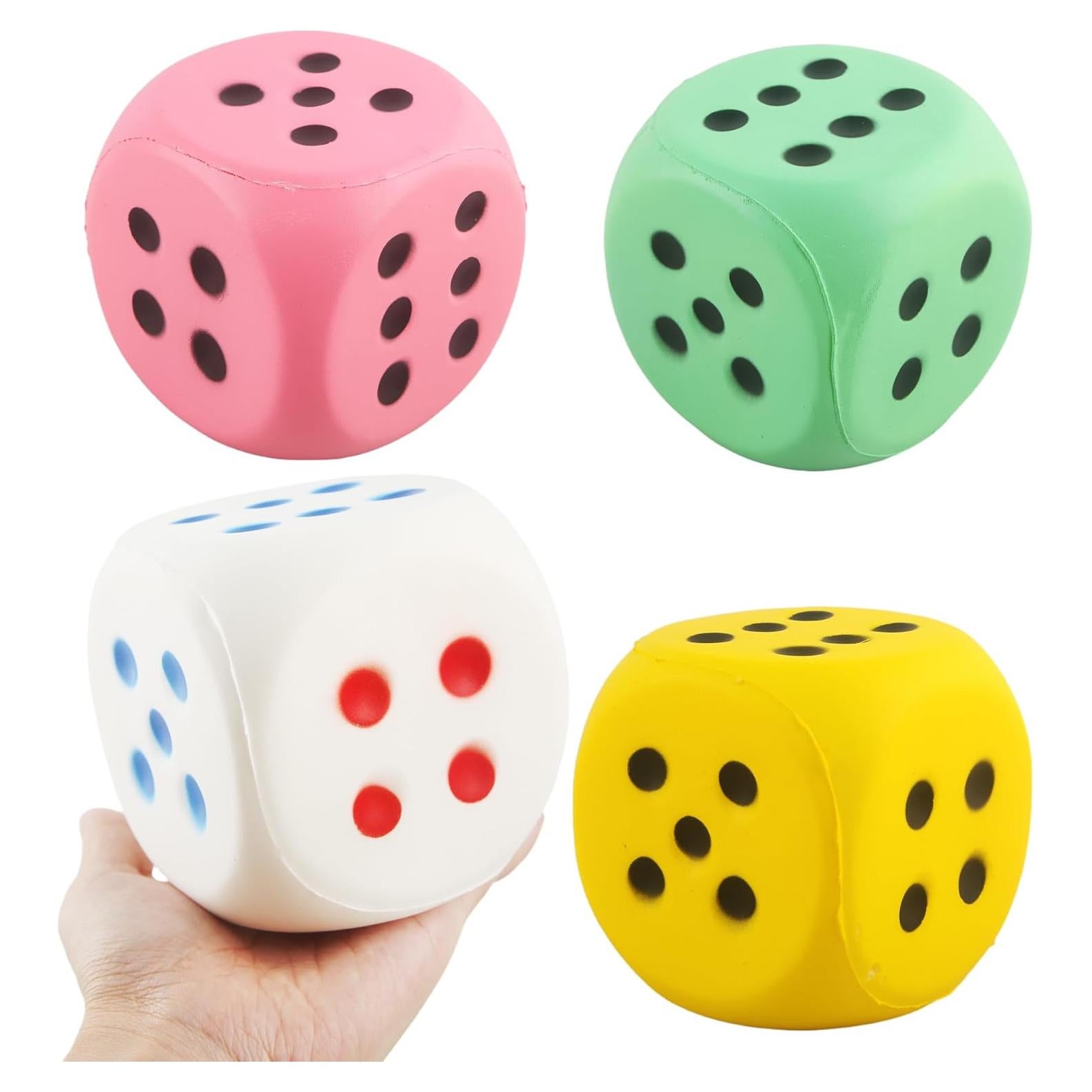Juego de Dados de Espuma Jumbo Cotiny 10 cm 4 Piezas para Juegos