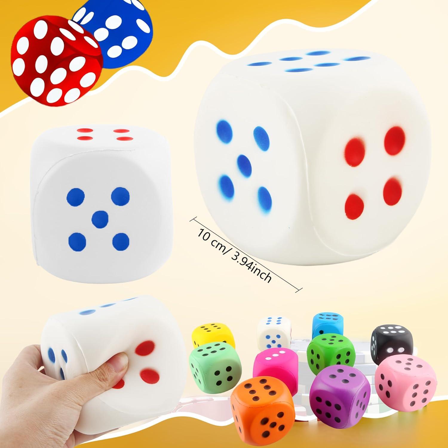 Juego de Dados de Espuma Jumbo Cotiny 10 cm 4 Piezas para Juegos