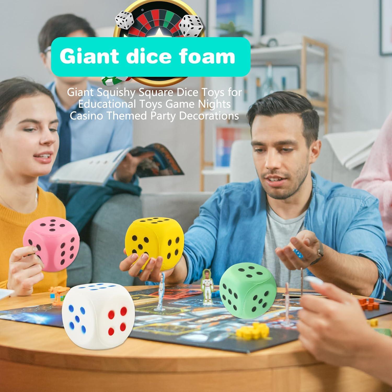 Juego de Dados de Espuma Jumbo Cotiny 10 cm 4 Piezas para Juegos