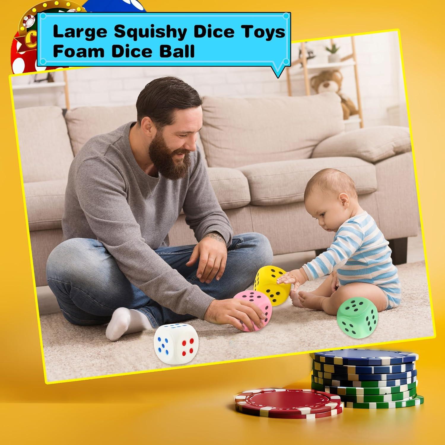 Juego de Dados de Espuma Jumbo Cotiny 10 cm 4 Piezas para Juegos