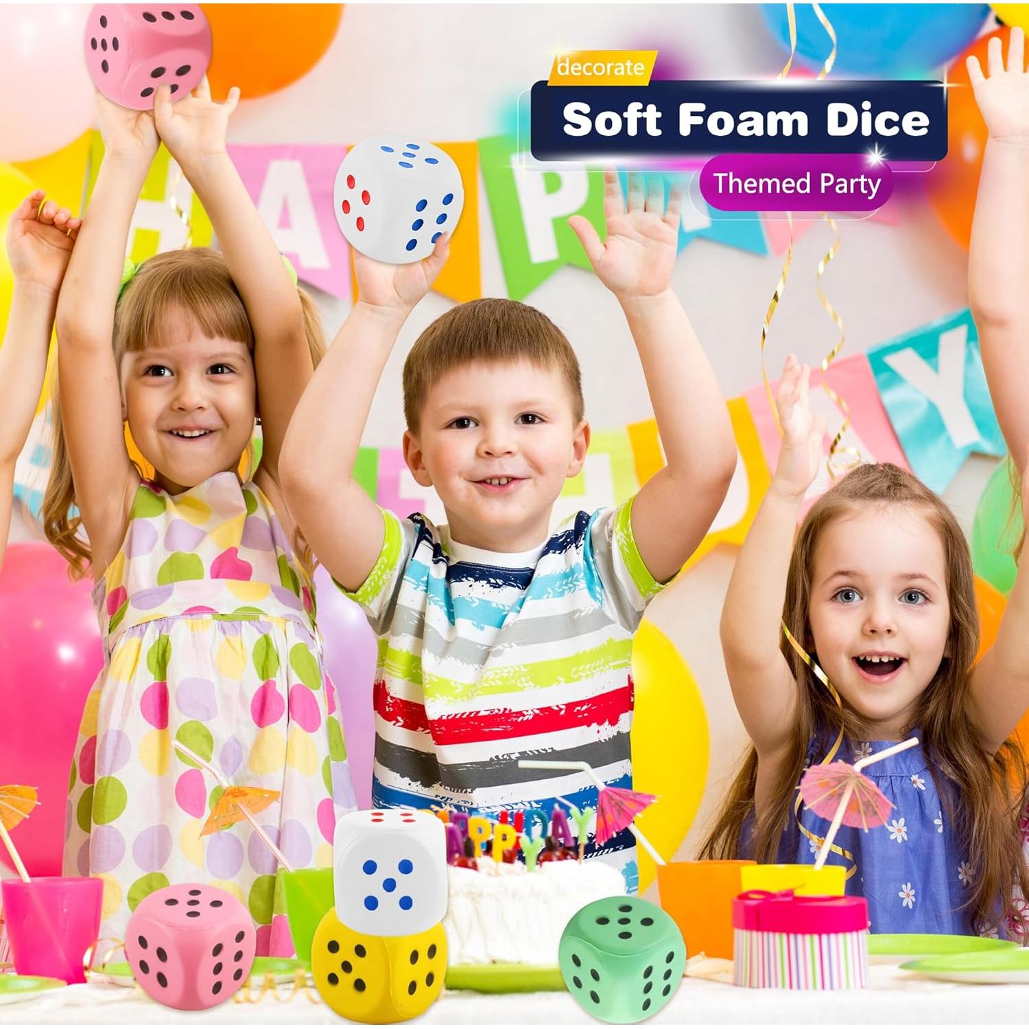 Juego de Dados de Espuma Jumbo Cotiny 10 cm 4 Piezas para Juegos