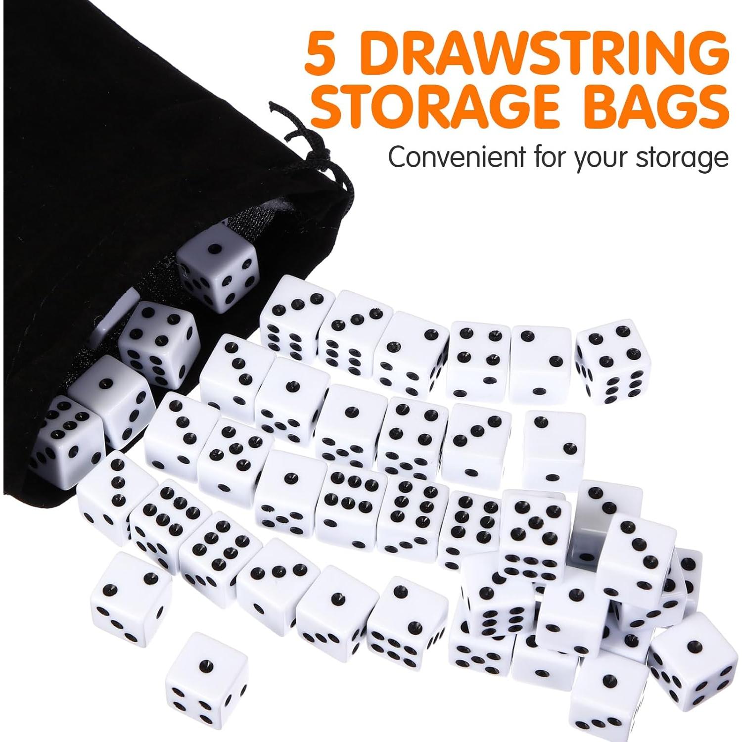 Juego de Dados de 500 Piezas 16mm Simgoing con 5 Bolsas