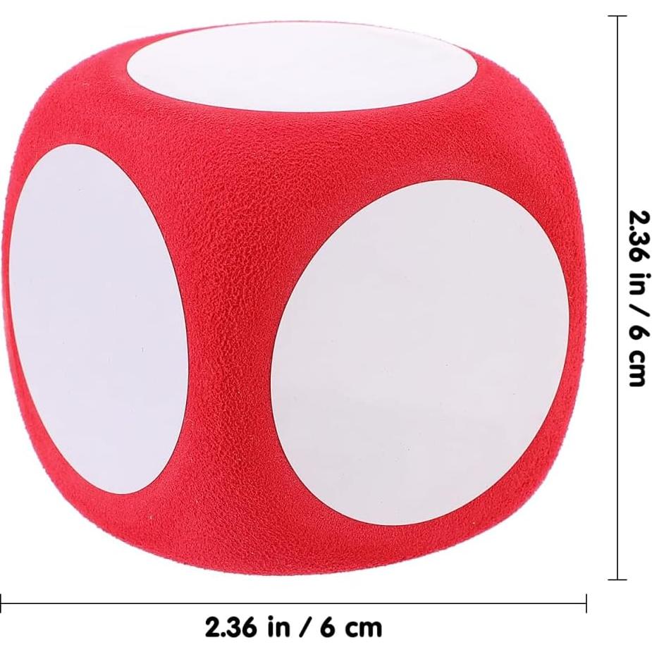 Dados de Espuma Grandes Blancos 4pcs 6cm para Aula y Juegos