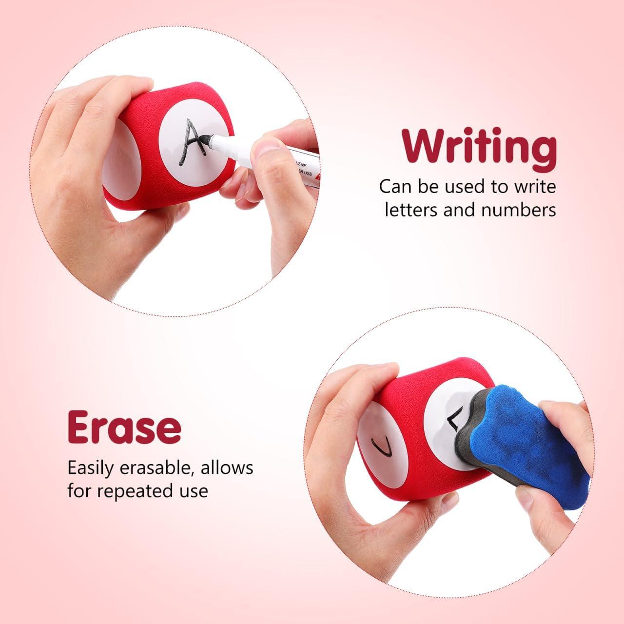 Dados de Espuma Grandes Blancos 4pcs 6cm para Aula y Juegos