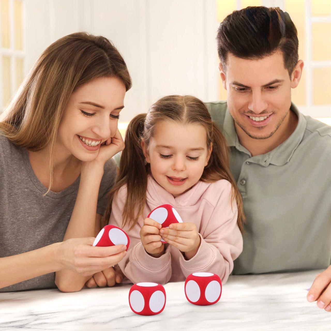 Dados de Espuma Grandes Blancos 4pcs 6cm para Aula y Juegos