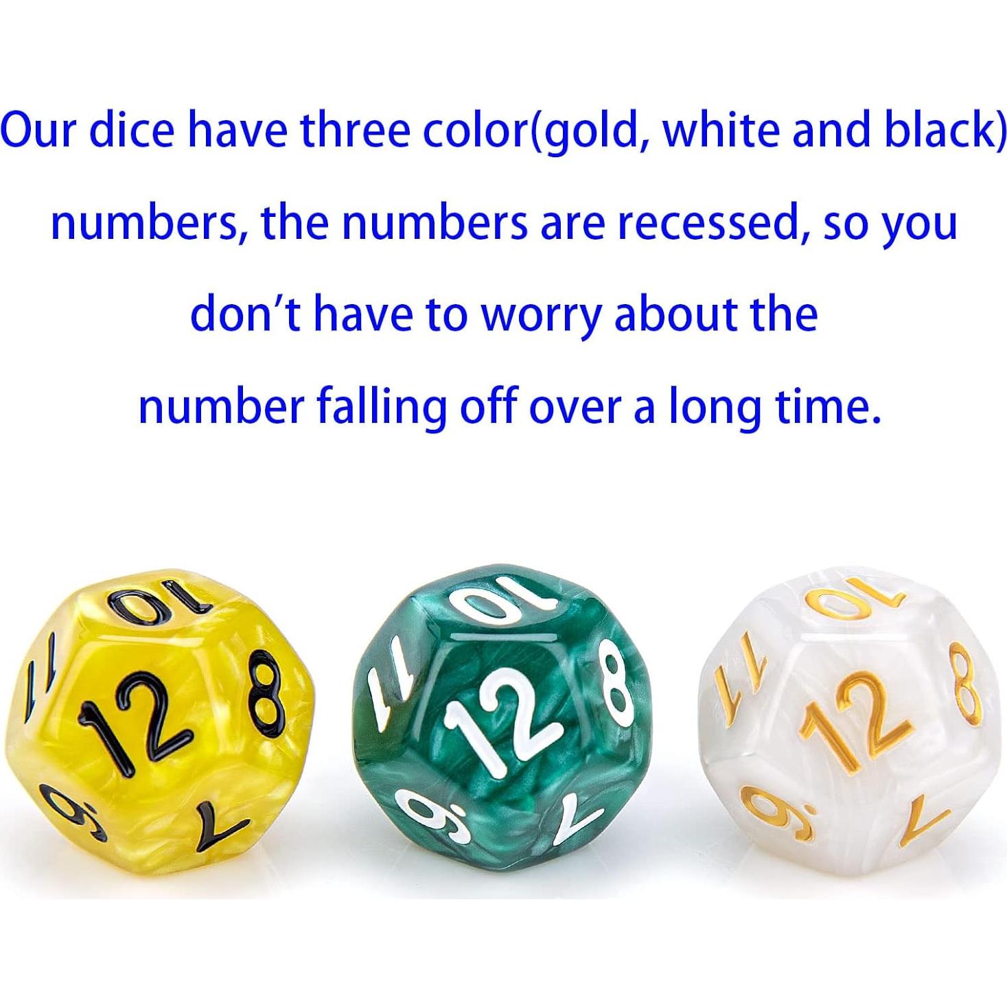 Juego de Dados Poliedricos 30 Piezas 12 Caras Awpeye