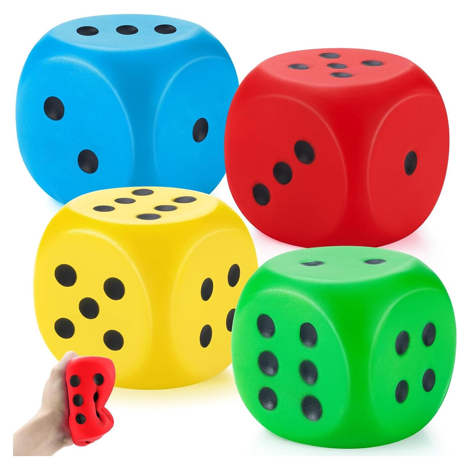 Dados de Espuma Zomiboo 4 Pcs 10.16 cm Alivio Estrés