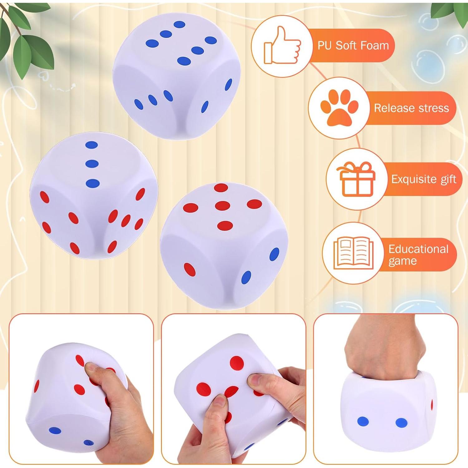 Dados de Espuma Jumbo Simgoing 10 cm - 6 Piezas Alivio Estrés