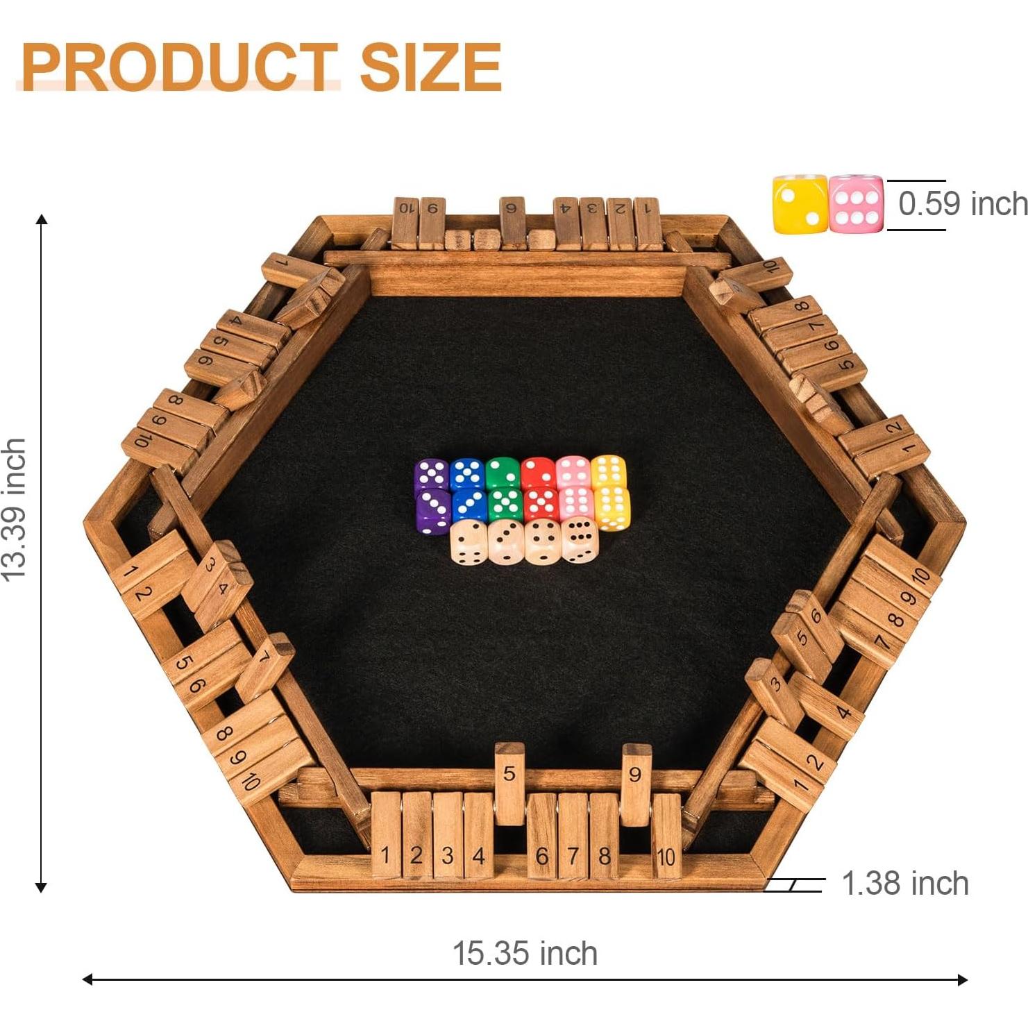 Juego de Mesa Shut The Box BIVOMON para 1-6 Jugadores