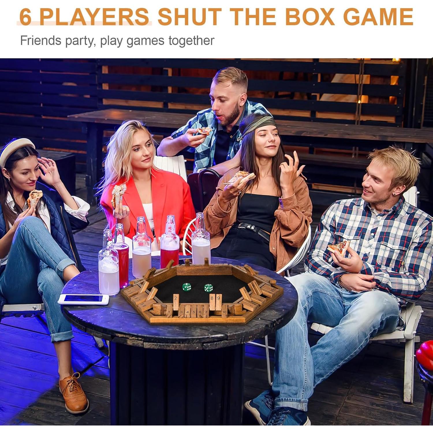 Juego de Mesa Shut The Box BIVOMON para 1-6 Jugadores