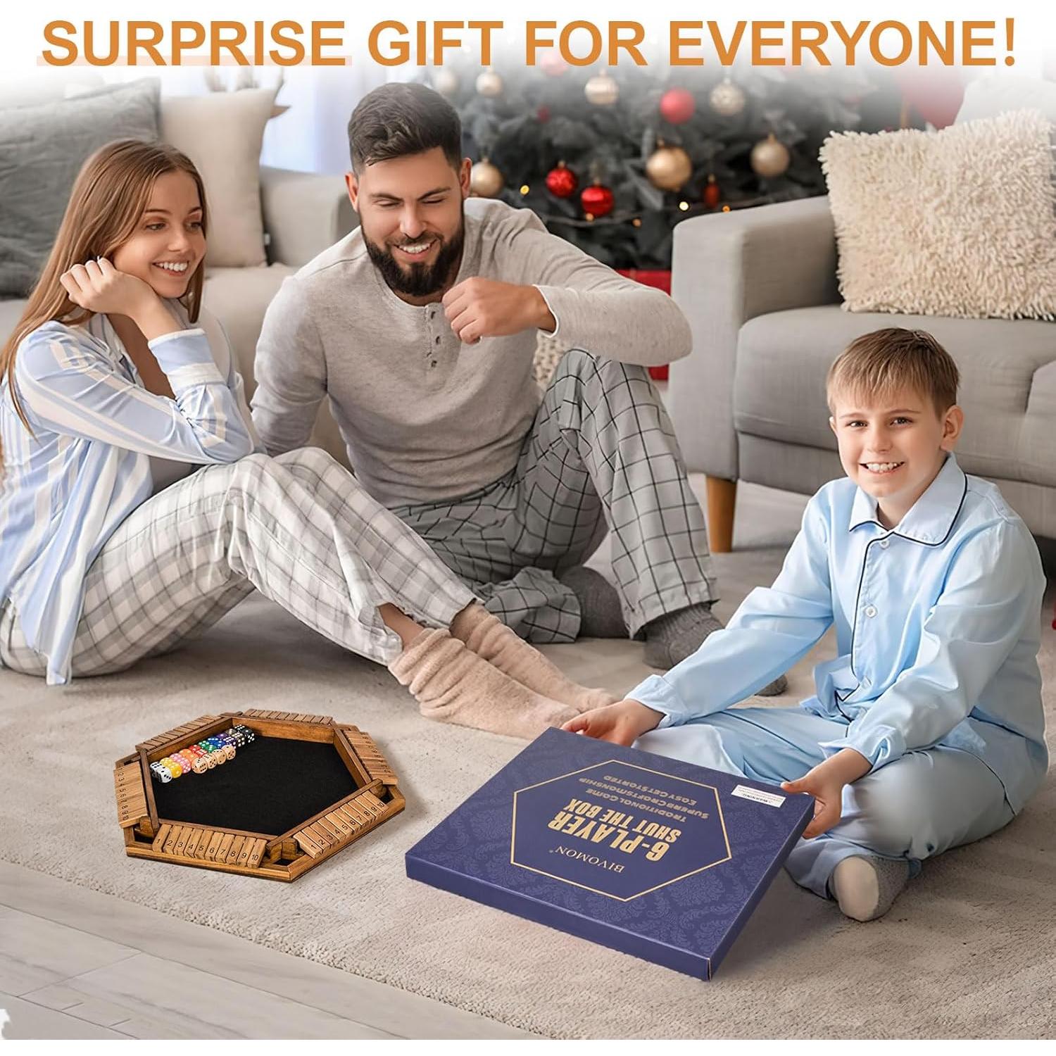 Juego de Mesa Shut The Box BIVOMON para 1-6 Jugadores